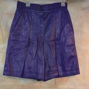 Purple Leather Shorts SZ 12 Leather by Mann
